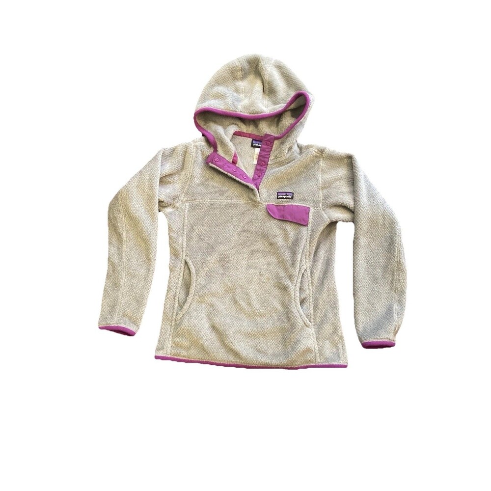 Patagonia Synchilla Snap T Fleece Hooded Pullover Women’s XS 1/4 Green Purple